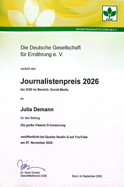 Journalistenpreis DGE 2026
